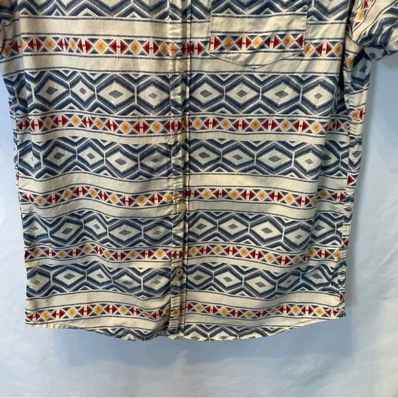 Hollister California Aztec Short Cuffed Sleeve Button Down Shirt Teen XL Tribal - Picture 5 of 14
